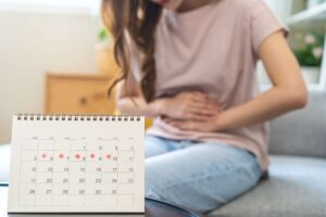 young female menstrual pain period